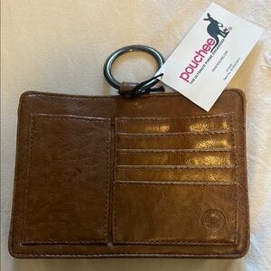 Pouchee Brown Leather Card Holder